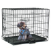 Small Dog Crates and Kennels, 24" Double Door Dog Crate with Divider Panel, Folding Metal Pet Dog Cage Kennel with Leak-Proof Dog Tray/floor Protecting Feet, 24L x 17W x 20H Inches, Small Dog Breed