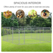 PawHut Outdoor Dog Kennel Galvanized Chain Link Fence Heavy Duty Pet Run House Chicken Coop with Secure Lock Mesh Sidewalls for Backyard Garden 15' x 15' x 6' Silver