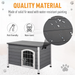 Pawhut 21'' Wooden Decorative Dog Cage Kennel Wire Door with Lock Small Animal House with Openable Top Removable Bottom Gray