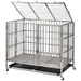 Dog Crates for Medium Dogs - Dog Crate 45" Pet Cage Double-Door Best for Big Pets - Wire Metal Kennel Cages with Divider Panel & Tray - in-Door Foldable & Portable for Animal Out-Door Travel