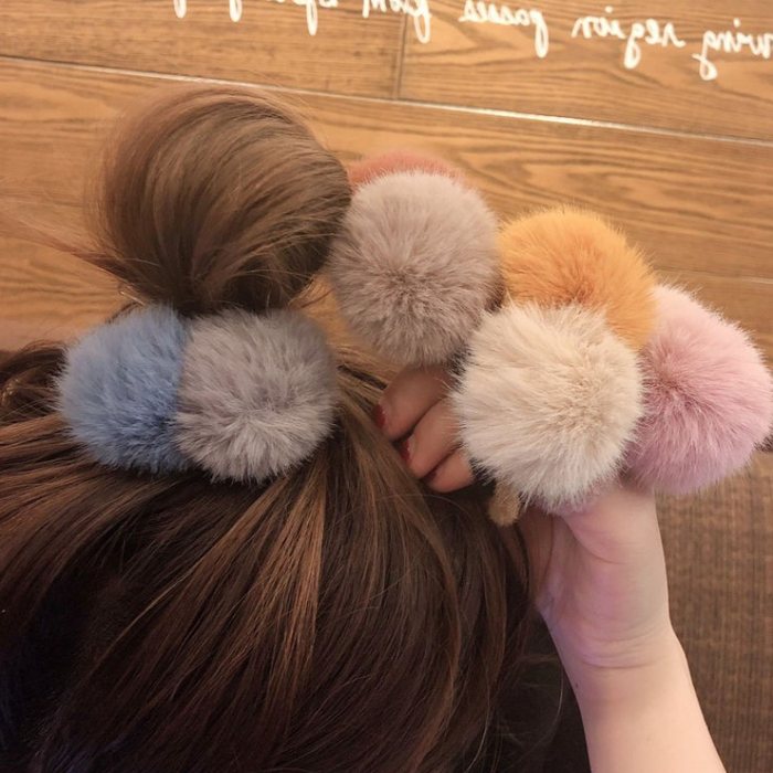 10 Colors Cute Soft Hairballs Hair Ties Hairy Balls Rubber Bands Elastic Hair Rings Fashion Hair Accessories for Girls Children