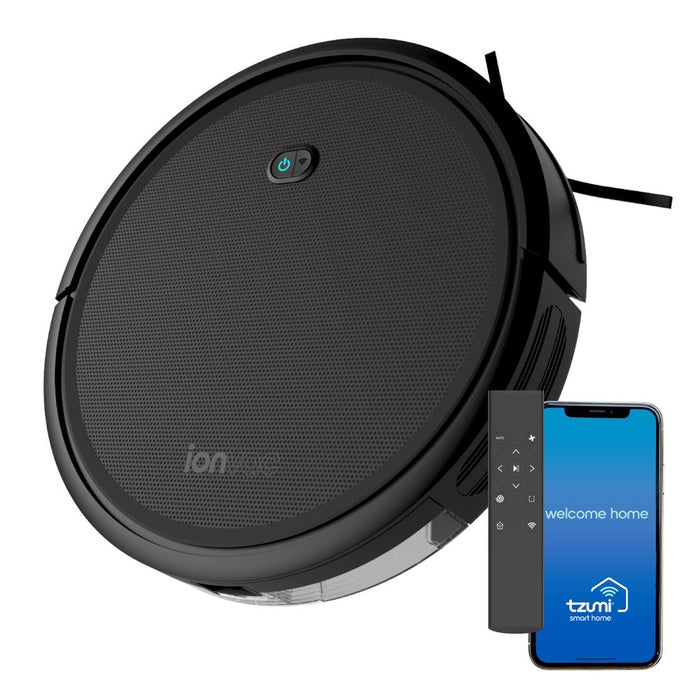 ionVac Robot Vacuum, Powerful (2000Pa Suction) Wi-Fi Connected, Hardwood to Medium Pile Carpet Floor Cleaning, Self-Charging “Smart” Vacuum Controlled Via Mobile App or Voice Activated Commands + Gift Finder