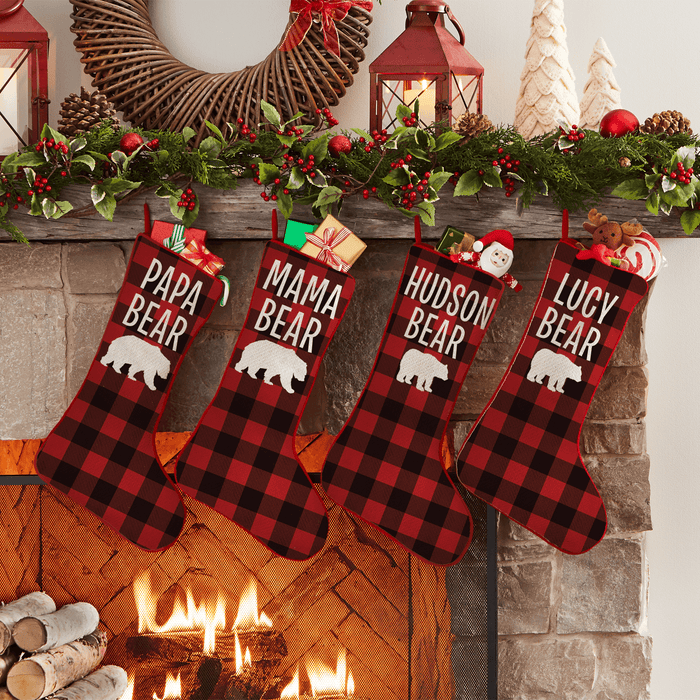 Personalized Cozy Bear Family Christmas Stocking - Choose Large or Small Bear