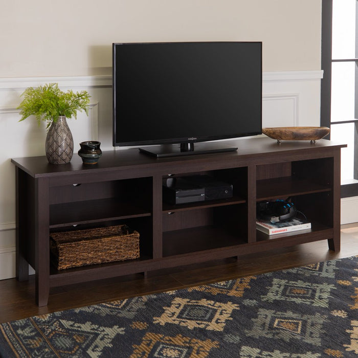 Manor Park Wood TV Media Storage Stand for TVs up to 78" - Espresso