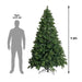 7.5FT 1,656 Tips Pre-lit Premium Hinged Artificial Christmas Tree Holiday Decoration with 450 LED Warm White Lights, Artificial Trees for Indoor with Foldable Stand, PVC Leaves Christmas Trees, Q16137