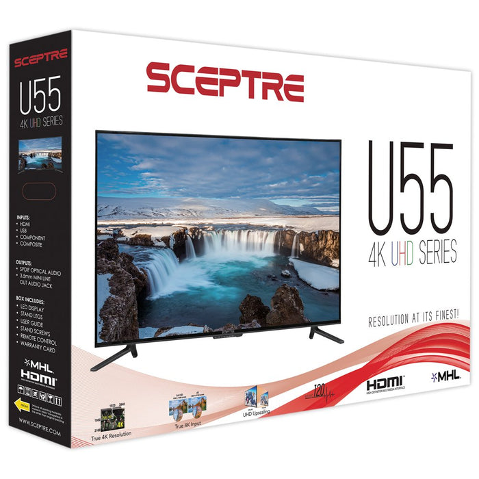 Sceptre 55" Class 4K UHD LED TV HDR U550CV-U