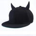 Men Women Hip-Hop Hat Black Cotton Punk Horn Baseball Cap Snapback Cap with Horns Wholesale