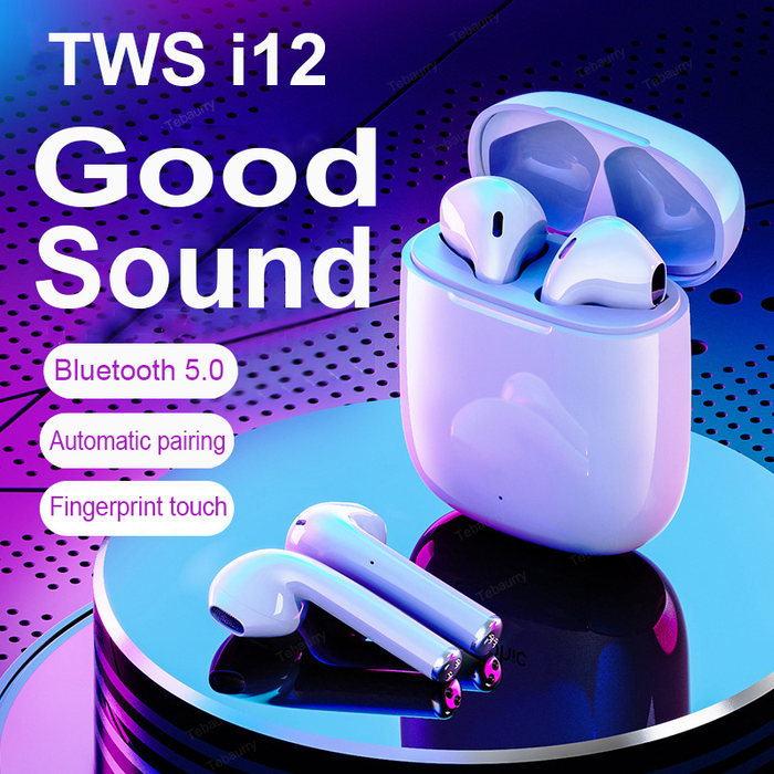 Original I12 TWS Wireless Headphone Bluetooth Earphone 5.0 Stereo Headset Mini Earbuds with Microphone for Iphone Android Phone