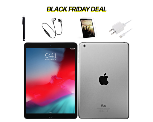 🎁Apple 9.7-Inch Ipad Air 2, Wi-Fi Only, 128GB, Great Deal & Bundle:Tempered Glass,Bluetooth Headset,Stylus Pen,Rapid Charger - Space Gray [Holidays Exclusive - 1 Year Warranty Certified Pre-Owned] 🎁