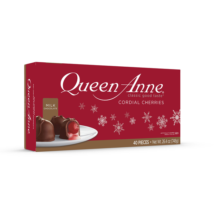 Queen Anne Christmas Milk Chocolate Cordial Cherries, 26.4 Oz Box, 40 Pieces