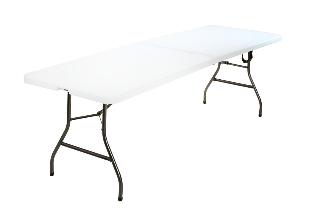 Cosco 8 Foot Centerfold Folding Table, White