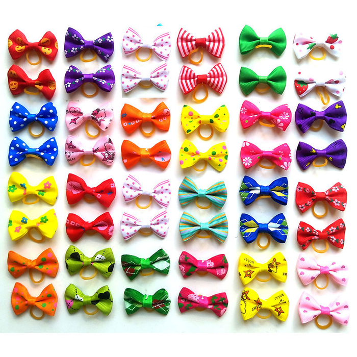 Pet Dog Puppy Teddy Yorkshirk Small Dogs Hair Rubber Bands Bows Bowknot Hair Accessories Grooming Dog Pet Supplies 2022 New
