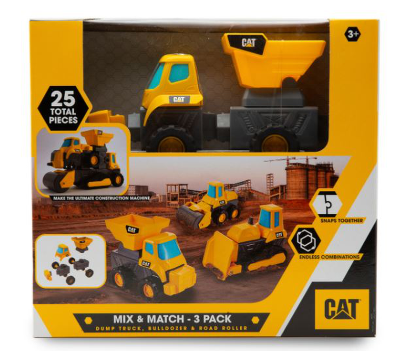 Cat Construction Build Your Own Truck Set. Cat Mix & Match Fleet 3 Pack.