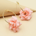 2021 Ins Handmade Fabric Chiffon Flowers Minimalism Hoop Earrings Korean Fashion Chic Women Party Jewelry
