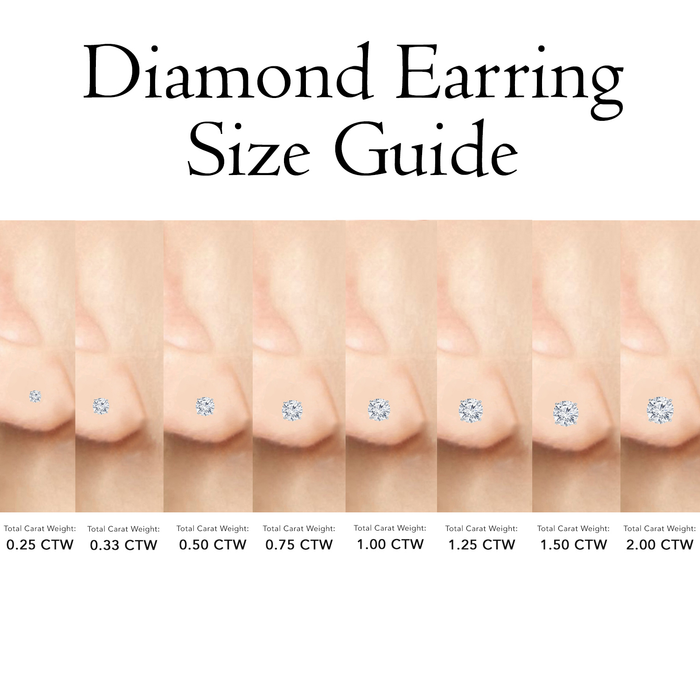 Brilliance Fine Jewelry 0.25 Carat T.W. Diamond Stud Earring in 14K White Gold, (I-J, I2-I3)