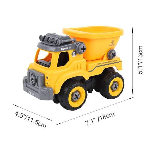 Toddlers Remote Control Cars RC Cars Take Apart Cars with Music, DIY Assembly Touring Construction Toy Cars for 2 3 4 5 Year Old Boys Girls Baby Kids, Yellow
