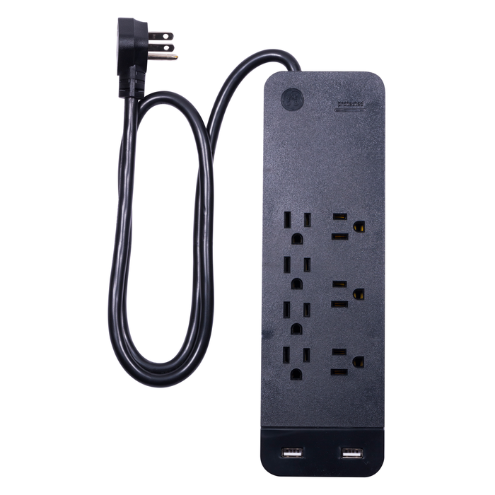 GE Pro 7-Outlet 2-USB Power Strip Surge Protector, 3ft. Cord - 37054