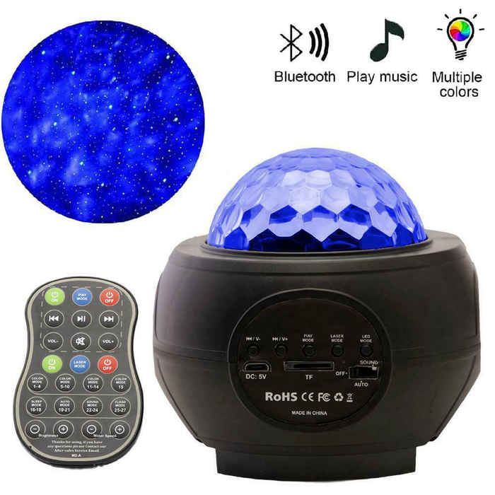 Night Light Projector 3 in 1 Galaxy Projector Star Projector W/Led Nebula Cloud for Baby Kids Bedroom/Game Rooms/Home Theatre/Night Light Ambiance with Bluetooth Music Speaker