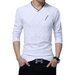 2021 Mens Casual T-Shirt Fashion Slim Long Sleeve V Neck Fitness T-Shirts Tops Homme Tshirt Boyfriend Gift Harajuku Streetwear
