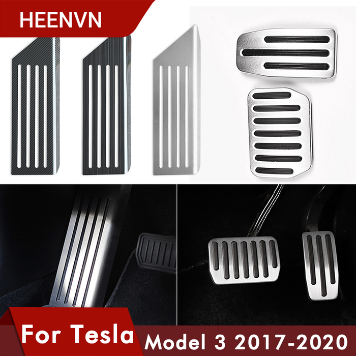 Heenvn 2021 Model3 Car Foot Pedal Pads Covers for Tesla Model 3 Y Accessories Aluminum Alloy Accelerator Brake Rest Pedal Three