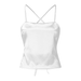 Summer Women Lady Chic Slim Solid Satin Silk Lace up Camis Spaghetti Strap Vest Tank Tops Female Sexy Backless Party Club Tops