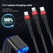 6A 3In1 USB Cable Fast Charger Charging Cable for Iphone 13 12 11 Pro Max Type C Xiaomi 11 Huawei P40 Samsung S20 Charger Cable