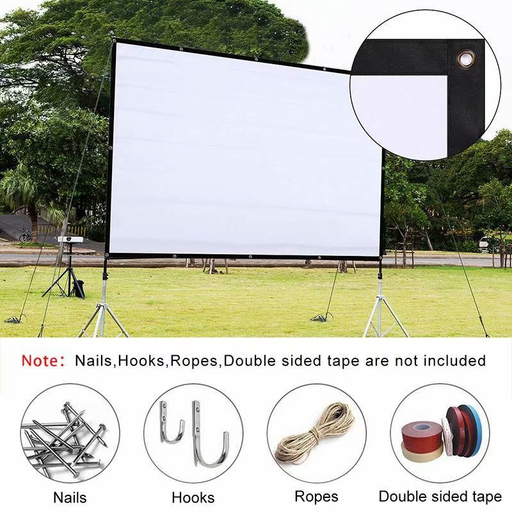 60 Inch Portable Projector Screen HD 16:9 White 60 Inch Diagonal Projection Screen Foldable Home Theater for Wall Projection Indoors Outdoors