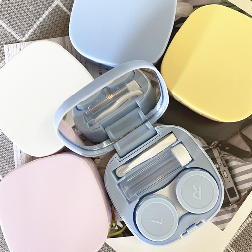 1PC Lovely Travel Kit Pocket Mini Contact Lens Case Travel Kit Easy Carry Mirror Lenses Box Container Storage Containers