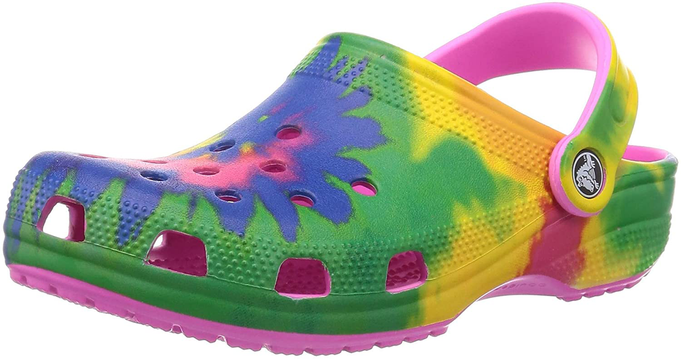 Crocs Unisex-Adult Classic Tie Dye Clog  Comfortable Slip on Water Shoes