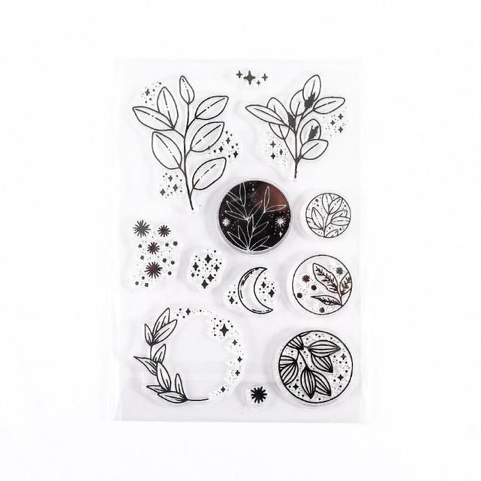 Moon Flowers Leaves Butterfly Stamp Rubber Clear Stamp Seal Scrapbook Photo Album Decorative Card Making Clear Stamps