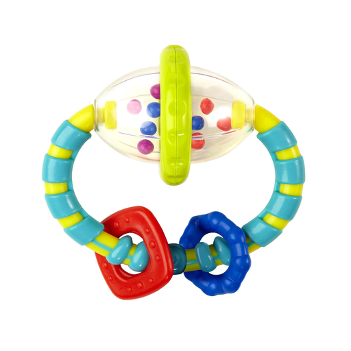 Bright Starts Grab and Spin Baby Rattle and Bpa-Free Teether Toy, Ages 3 Months +