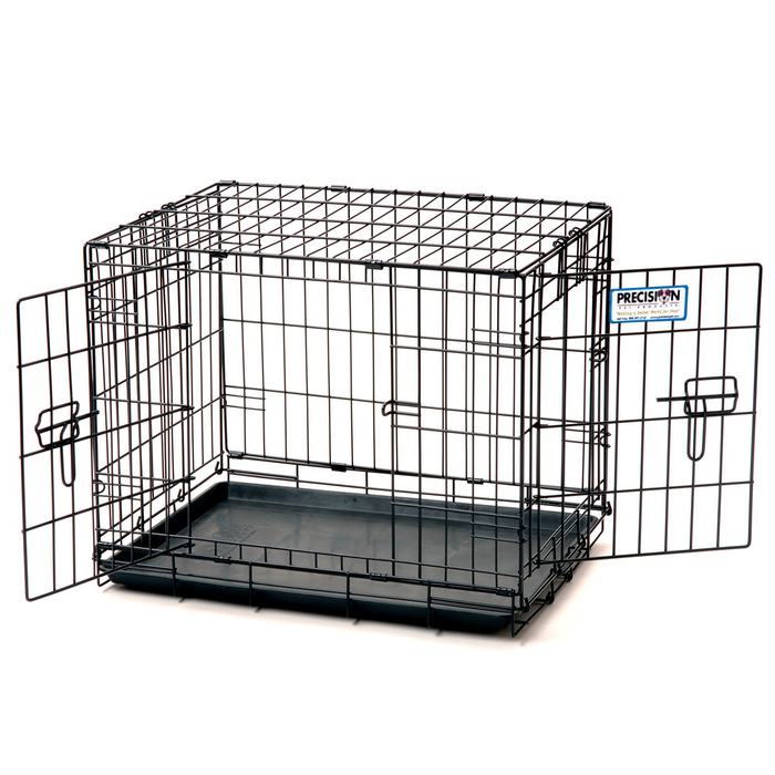 Precision Pet ProValu Indoor & Outdoor 2 Door Wire Kennel Dog Crate, Black