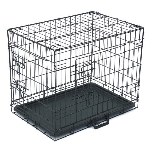 NicePet Wire Dog Crate, with Pan, Black, Double Door, XX-Small, 24"L