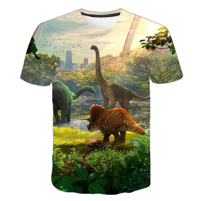 Boys &Amp; Girls Cartoon T-Shirts Kids Dinosaur Print T Shirt for Boys Children Summer Short Sleeve T-Shirt Jurassic Park Clothing
