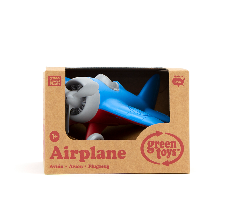 Green Toys Airplane - Blue and Red Unisex Preschool Toy Vehicle, Ages 1 and Up