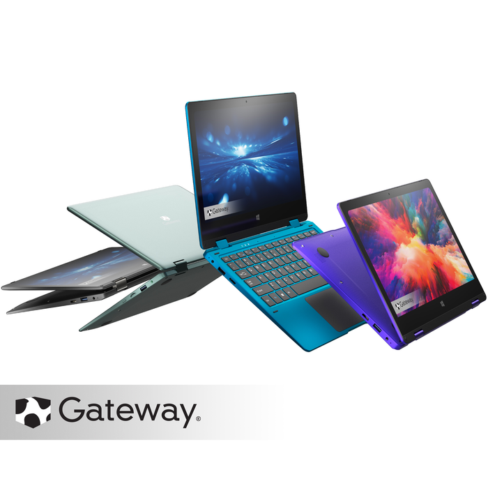Gateway Notebook 11.6" Touchscreen 2-In-1S Laptop, Intel Celeron N4020, 4GB RAM, 64GB HD, Windows 10 Home, Black, GWTC116-2BK