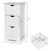 Gymax Bathroom Floor Cabinet Wooden Free Standing Storage Side Organizer W/3 Drawers