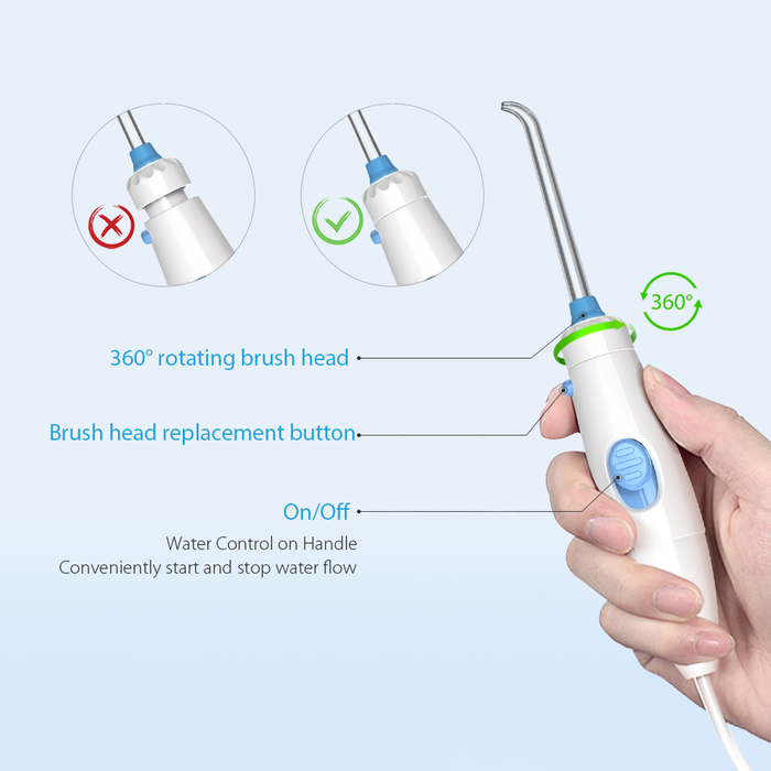 Homgeek Water Flosser for Braces Teeth Cleaner Dental Water Teeth 10 Adjustable Pressure with 7 Multifunctional Tips White