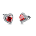 Luxury Female Black/Green/Red/White Stud Earrings Fashion Silver Color Small Heart Earrings for Women Vintage Wedding Jewelry