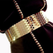 4.5Cm Wide Elastic Black Belt Gold Metal Fish Skin Keeper Brand Waistband for Women Cinto Feminino S/M/L Bg-013