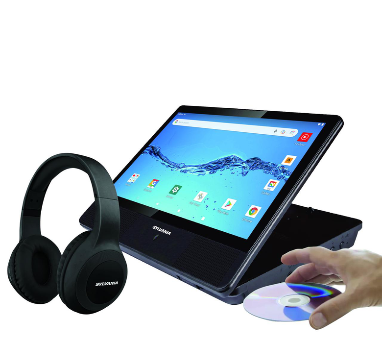 Sylvania 10.1" Quad Core Tablet/Portable DVD Combo with Bluetooth Headphones, 1GB/16GB, Android 10, Sltdvd1024_Combo