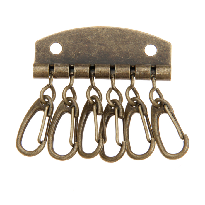 1PC Metal Key Holder Key Row Keyring Organnizer with 4-6 Snap Hook for Leather Craft Wallet Key Case Purse Bag Hardware
