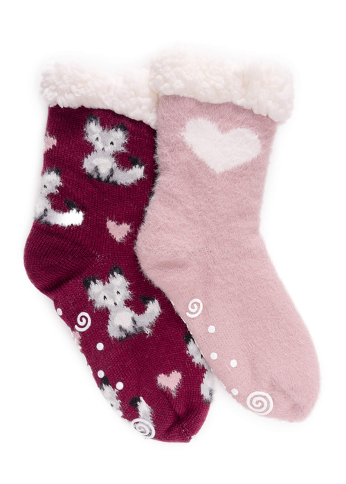 MUK LUKS Women'S Cabin Socks, 2 Pairs