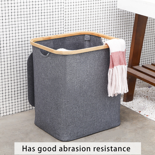 Waterproof Foldable Laundry Basket with Lid with Handle Large Bamboo Dirty Clothes/Toys/Debris Multifunction Storage Basket