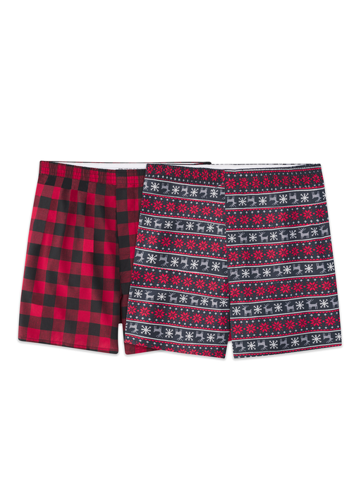Fruit of the Loom Men'S Christmas Holiday Boxers, 2 Pack