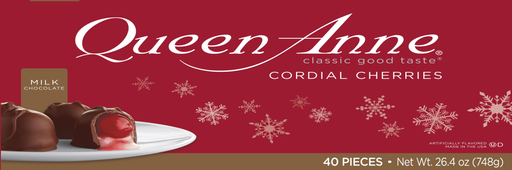 Queen Anne Christmas Milk Chocolate Cordial Cherries, 26.4 Oz Box, 40 Pieces