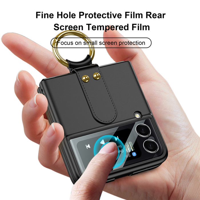 For Samsung Galaxy Z Flip 3 Case with Finger Ring Holder Ultra Thin Protective Back Cover Camera Lens Full Protection for Flip3