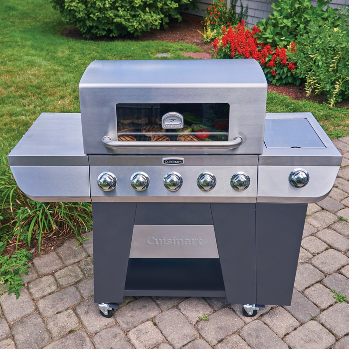 Cuisinart 3-In-1 Stainless Five-Burner Propane Gas Grill with Side Burner