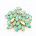 20Pcs Navette Mixed Color White/Pink/Green/Blue Opal Rhinestone Gold Claw Sew-On Stones Jewel Beads for Garment DIY Accessories