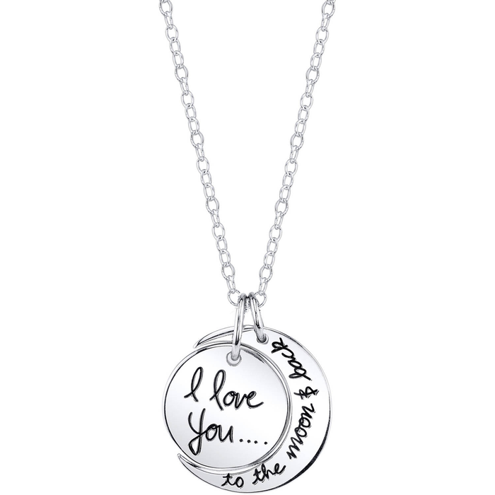 Believe by Brilliance Women'S Gold Flash Plated Sterling Silver "I Love You to the Moon & Back" Pendant Necklace, 18"